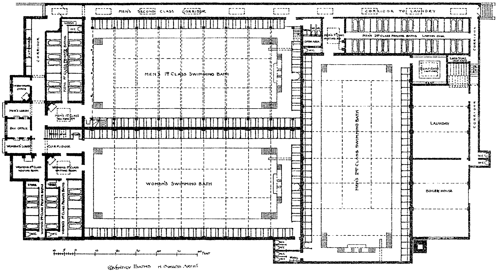 Plan of Coventry's Public Baths 1896