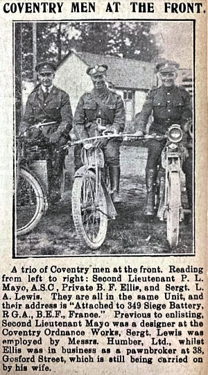Coventry men at the front