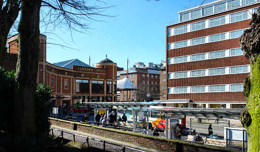 Broadgate viewed from Holy Trinity Church in 2007