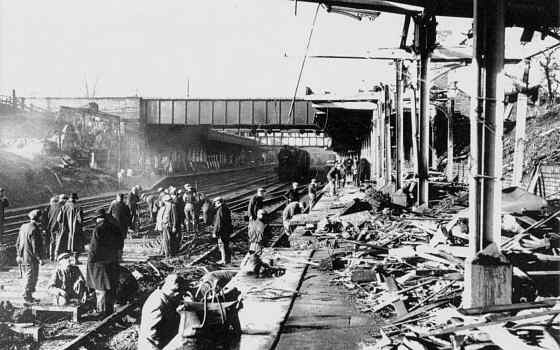 Coventry Station Platform after the Blitz