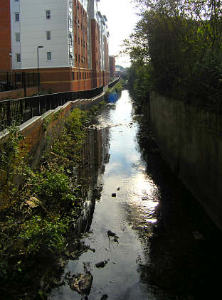 The River Sherbourne at Gosford Street in 2002 and (if you move the mouse away) 2007.