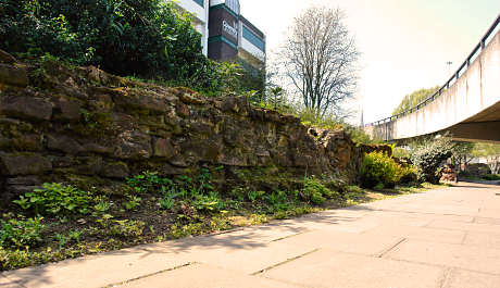 'Outside' of the wall near Cox Street, looking westward.