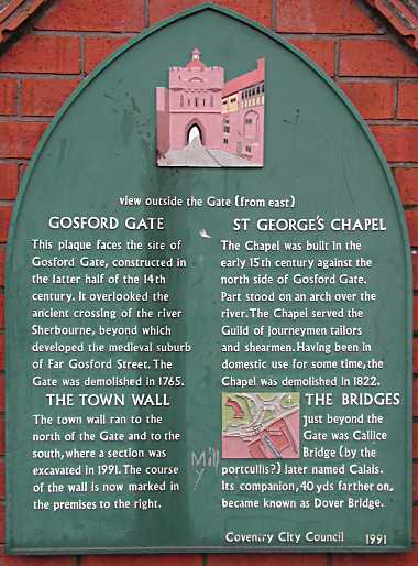 Gosford Gate plaque