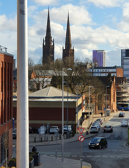 Spires viewed from Bishop Street