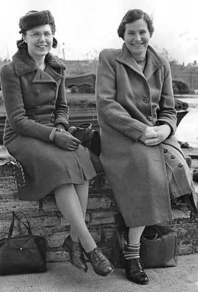 Barbara (left) with 'Duffy', Miss Duffield