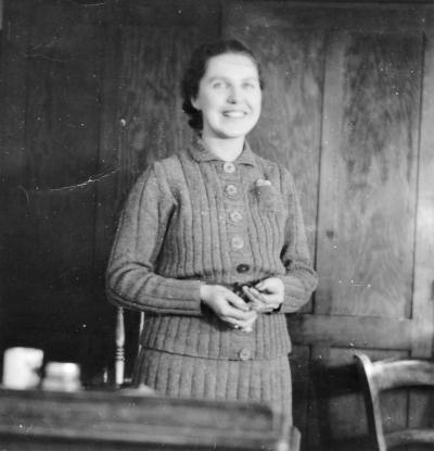 Barbara pictured at St Mary's, Ware