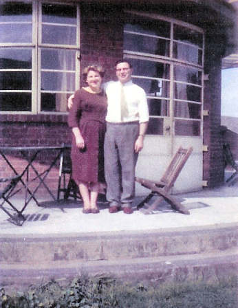 Bill and May outside the big room at the 'Navi'.