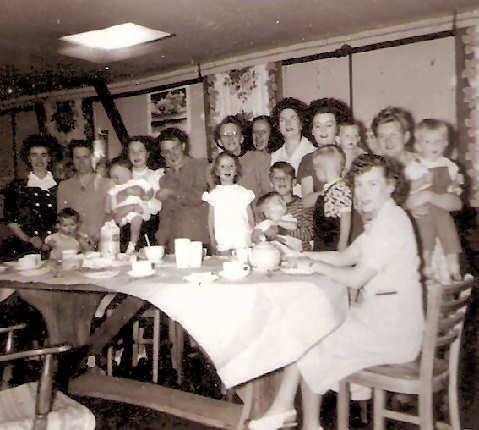 Cecilia is far left - end of table