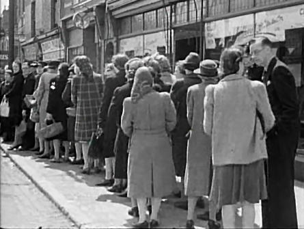 People queuing in 1945