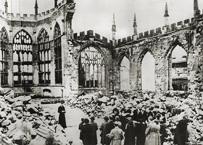 Service in the ruined cathedral 27th April 1941