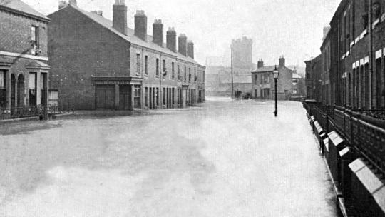 The flooding of Queen Victoria Road 31st December 1900