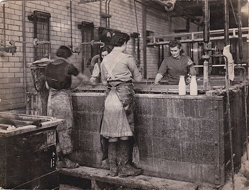 Dorothy Hancock in the plating room at G.E.C. Helen Street