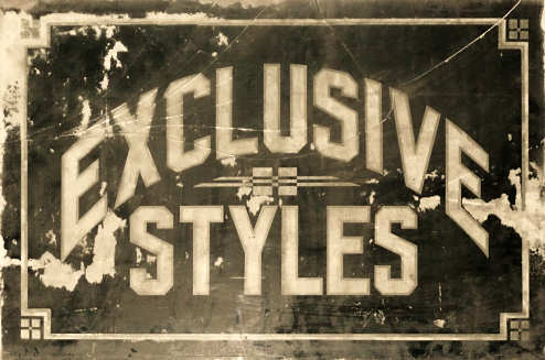 'Exclusive Styles' Shop Sign.