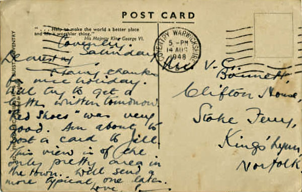 A Postcard from Coventry.