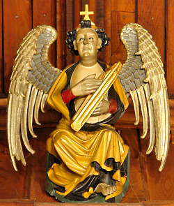 A carved Angel on the Guildhall ceiling