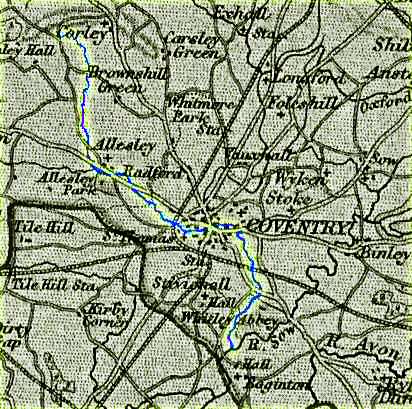 The route of the River Sherbourne